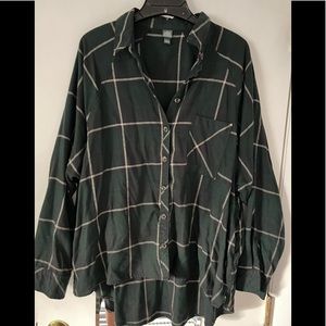 Button Up Plaid Print Shirt